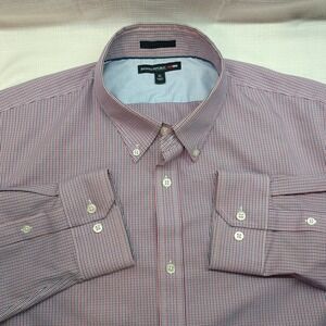 Banana Republic Mad Men Slim Fit Micro Check Long Sleeve Button Up Mens XL